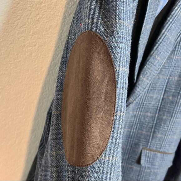 JOSEPH ABBOUD BLUE AND BROWN WOOL BLAZER BUTTON MEN COAT SIZE 2X BRAND NEW - Picture 7 of 8